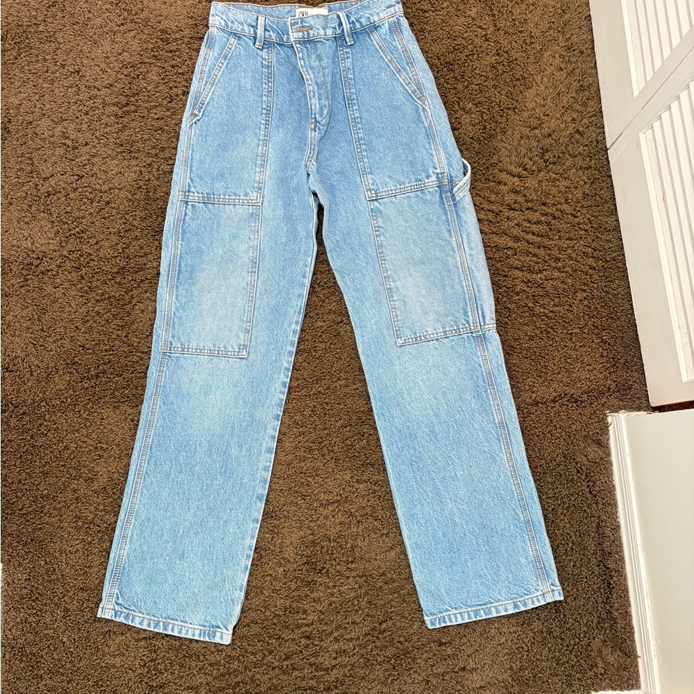 Zara Cargo Jeans Classic Denim Style